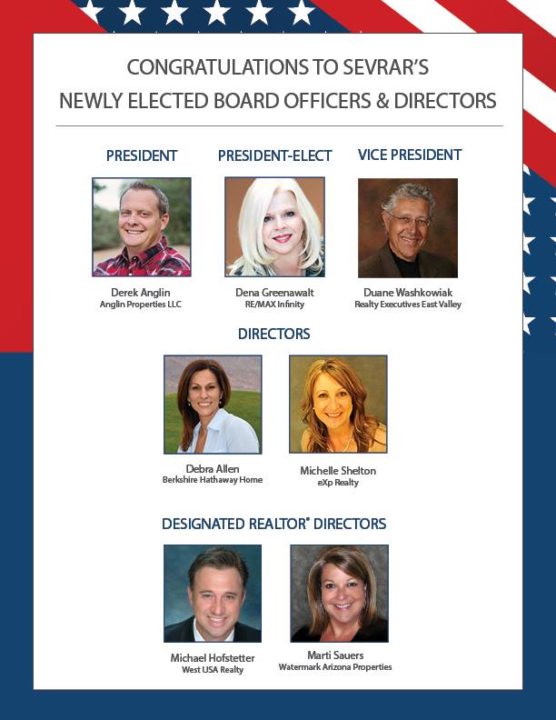 Congratulations to SEVRAR's Newly Elected Board Officers and Directors